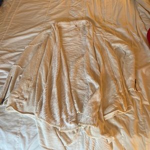 Textured cream open cardigan/jacket